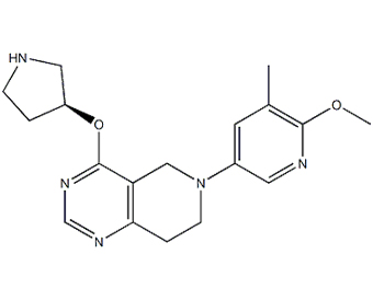 5,6,7,8-四氢-6-(6-甲氧基-5-甲基-3-吡啶基)-4-[(3S)-3-吡咯烷基氧基]吡啶并[4,3-d]嘧啶 1354691-78-3