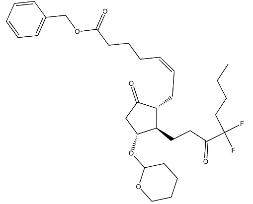 Prost-5-en-1-oic acid, 16,16-difluoro-9,15-dioxo-11-[(tetrahydro-2H-pyran-2-yl)oxy]-, phenylmethyl ester, (5Z,11a)- 136790-78-8